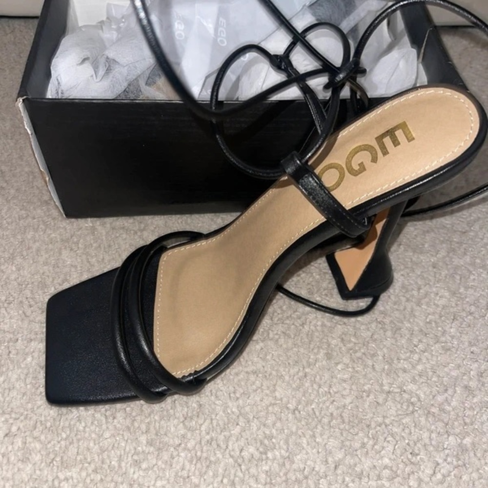 EGO Black Strappy Heels